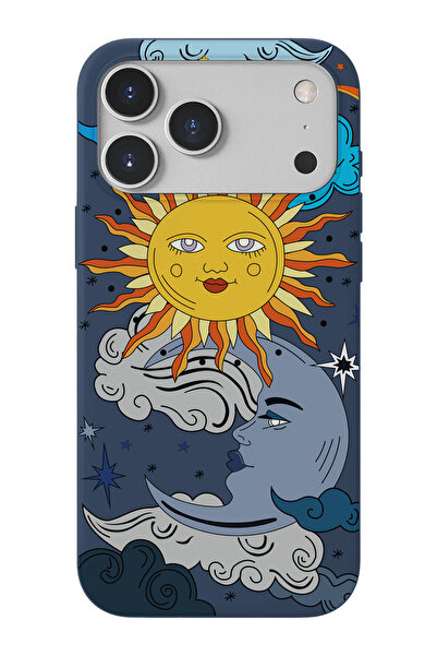 shoptocase iPhone 17 Pro Max Uyumlu Güneş Ay Desenli Mikrofiber İç Yüzey+ TPU...