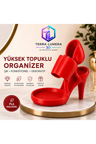 Fiyonklu Topuklu Ayakkabı Takı Organizeri 3D