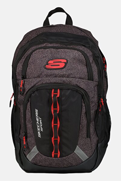 SKECHERS حقيبة ظهر بشعار العلامة التجارية للرجال، لون أسود