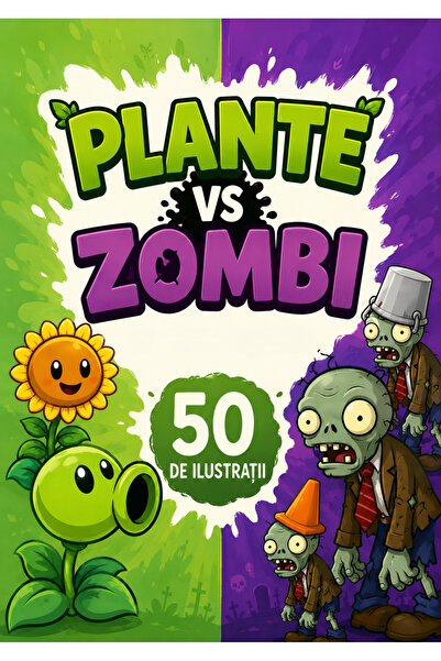 Generic Brand Carte de Colorat Plante vs. Zombi – A4 | 50 de Ilustrații Amuza...