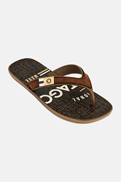 İpanema Men Graphic Print Slip On Slippers, Brown