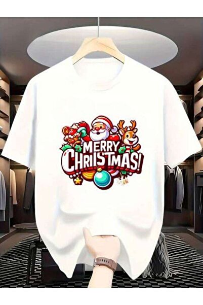 9TAY تي شيرت رجالي جديد لعام 2026 بتصميم كلاسيكي، طباعة "MERRY CHRISTMAS" بمن...