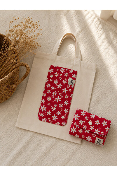 ERGULA Foldable Floral Patterned Cloth Bag – 100% Cotton Fabric with Organize...