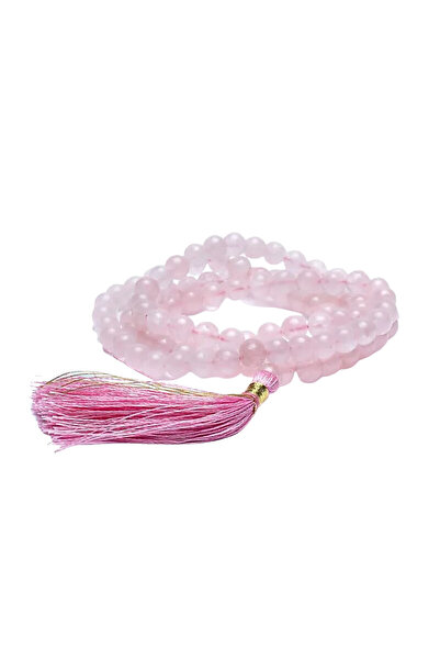 Palo Santo Mala Cuart Rose - 109 mărgele - lucrat manual