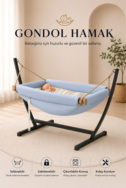 Quero Puanti Gondol Bebek Hamak Bebek Beşik, Sallanbilir, Sabitlenir, Bebek H...