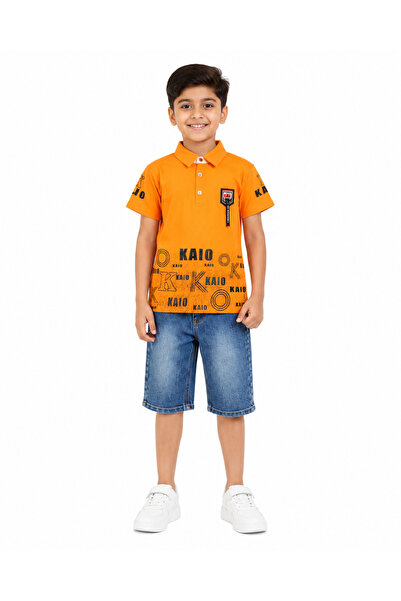 MADE Boy's Casual Set T-Shirt and Jeans Shorts