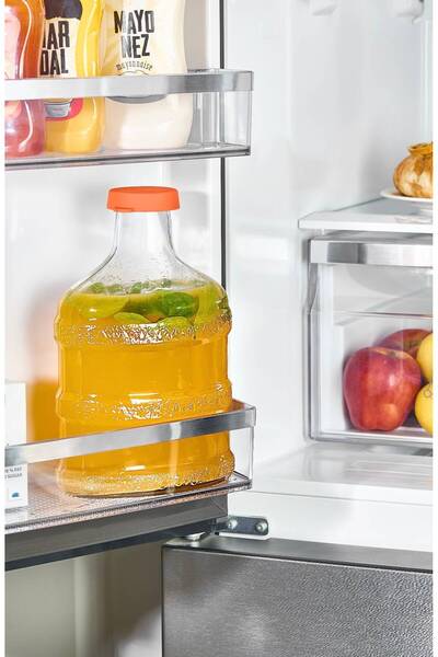 KOZMİK GİFT 2 Litre Cam Sürahi Kapaklı Su Sürahisi Meşrubat Limonata Ayran Me...