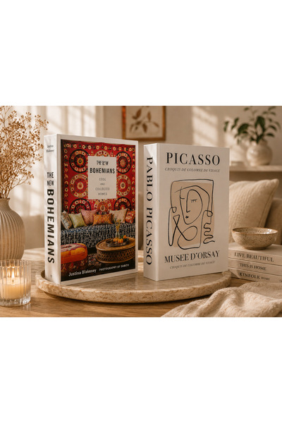 Home Set of 2 Decorative Book Boxes - Hidden Storage Box
