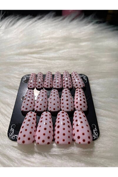 Shades On Nails Handmade Press-On Nails Set - Size Medium Soft Pink & Burgund...