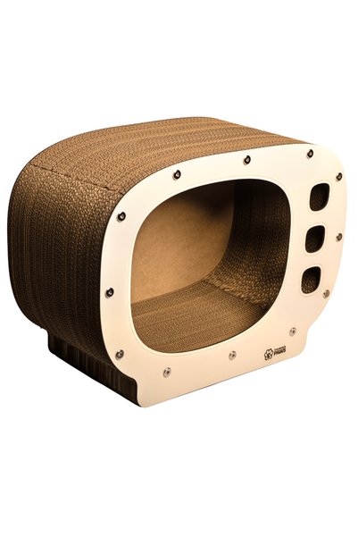 Thunderpaws Thunder Paws Telly Cat Scratcher 50x39x27cm - Creamy White