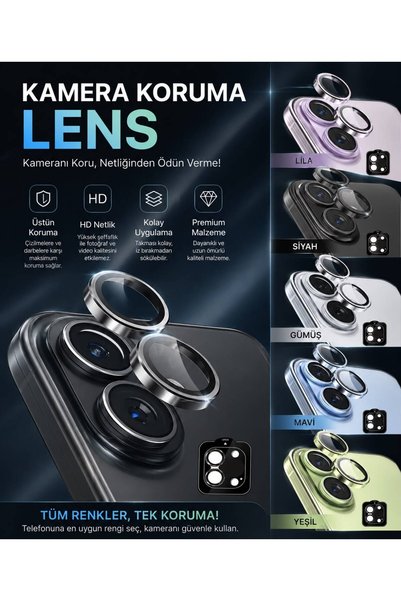 OLEA AKSESUAR iPhone 17 Compatible Ar+ Af+ Premium Easy Installation Sapphire Camera Protector with Apparatus for Lens Protection