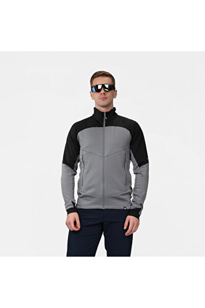 NORTHFINDER Pulover fleece bărbați cu tratament antipilling JELENEC, Gri
