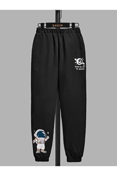 classy moda Unisex Lettering Front Printed 2 Thread Combed Cotton Baggy Trousers