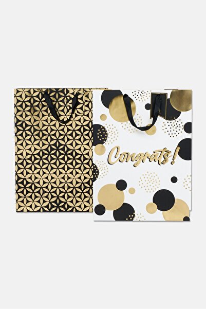 Stella Rose Set of 2 Jumbo Allover Print Gift Bags, Multicolor