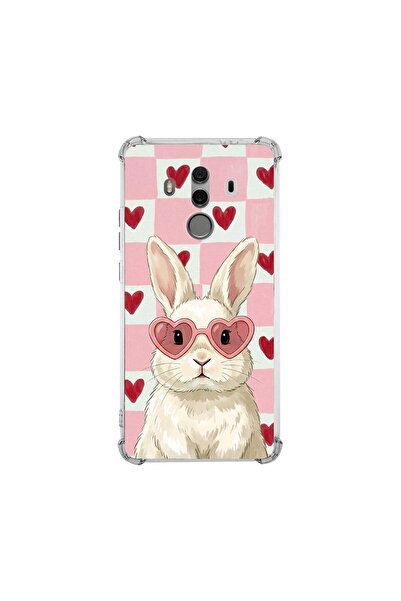 PrintiFy Huawei Mate 10 Pro ile Uyumlu Pembe Pötikare Serisi Pembe Zıpzıp Tas...