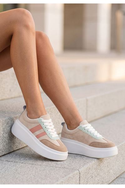 B T Shoes Семена многоцветни маратонки на платформа
