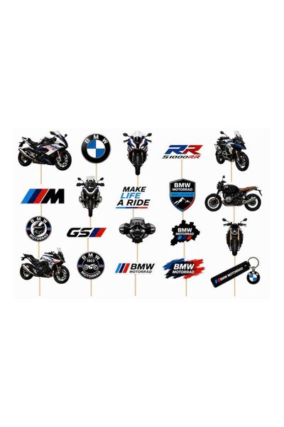 DecoParty Set de decorațiuni pentru tort – Tematică Motociclete BMW, 20 de pi...