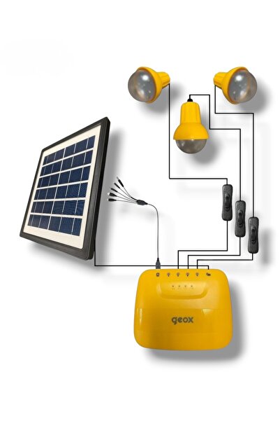 YENİTECH Solar Panelli 3 Ampullü Kamp Lambası Pilli Uzayabilen LED Aydınlatma...