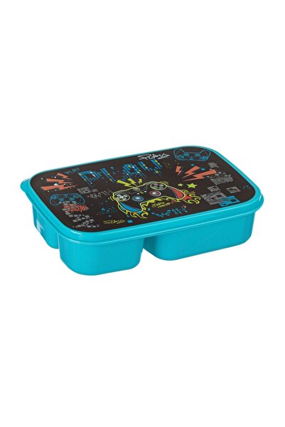 OEM Caserolă alimente copii, model gamer, separator, albastru, 970ml – masă m...