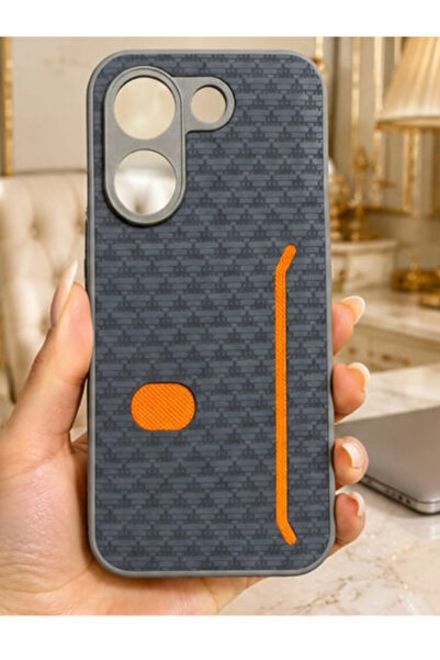 CaseTechnoo Poco X8 Pro Uyumlu Karbon Piramit Desenli Kartlıklı Premium Koruy...