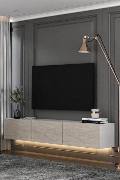Dekortis Home Dekor 180DHDTDAL1BT SADEM LED IŞIKLI DUVARA MONTE TV SEHPASI BE...