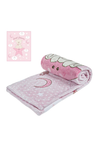 OEM Pătură bebeluși pentru pătuț, model ursuleți, catifelată, roz, 90x80cm – ...