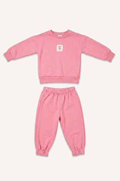 DeFacto Crew Neck Printed Top Elasticized Leg Bottom 2-Piece Pajama Set Baby ...