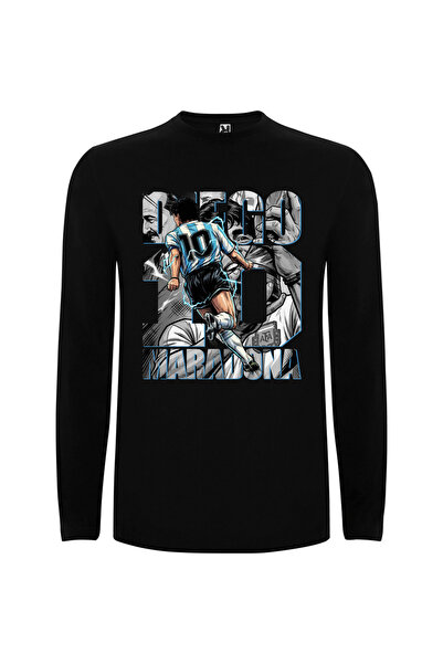 Ingift Tricou Unisex cu Maneca Lunga din Bumbac Print Fotbal Legend No.10 Ret...
