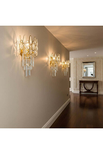 iTin Aplică Cristal ALHAMBRA 2x E14, 35x15 cm, Auriu
