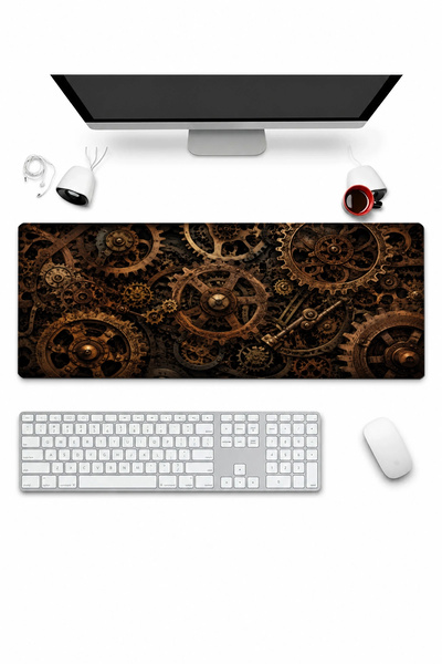 SonicTouch Keyboard Mousepad 32X70Cm Bronze Wheels Seamless Smooth Liquid-Pro...