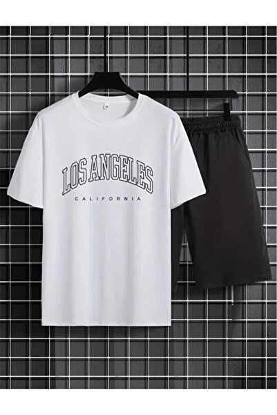 Generic Brand "Los Angeles California" Written Shorts Two-Piece Set