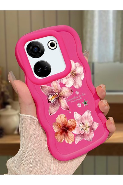 Hontinga Tecno Camon 20 Compatible Case Camera Protector Red Silicone Couple ...