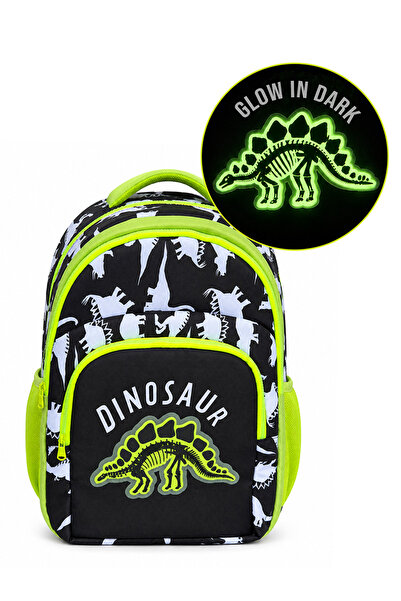 Denokids Erkek Çocuk Okul Çantası Dinozor Desenli Gece Parlar Su Geçirmez 3 B...
