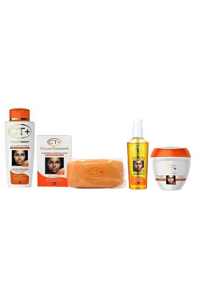 Clear Therapy Extra Lightening Skin Cream & Lotion & Soap & Serum - 4 Piece SET