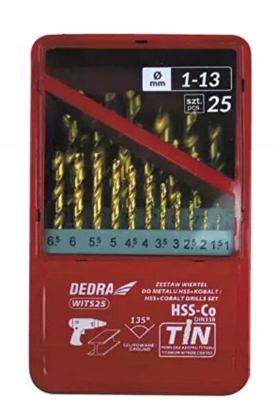 Dedra-Polonia Dedra Set de burghie HSS pentru metal 25 bucăți Wits25
