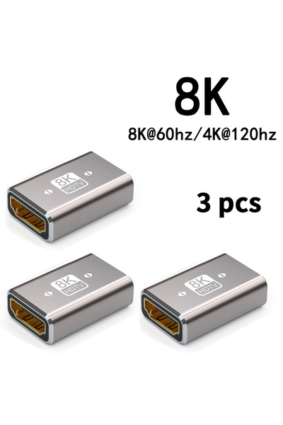 Choice9 8K 3PCS 8K HDTV 2.1 Extender 4K Female To Female Connector Laptop PC ...
