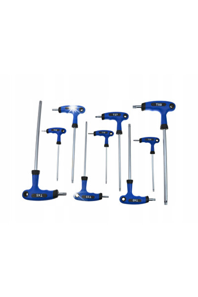 Gekoahşap Set de chei unghiulare tip T Torx, T10-T50, 9 bucăți.