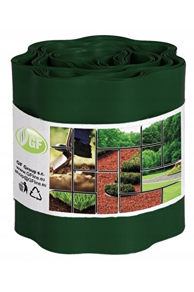 GF Garden Gard de grădină tip palisadă ondulată, 15 cm, verde închis, 27 m (9...