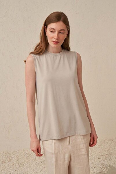ALLDAY Stone-Sleeveless Modal T-Shirt