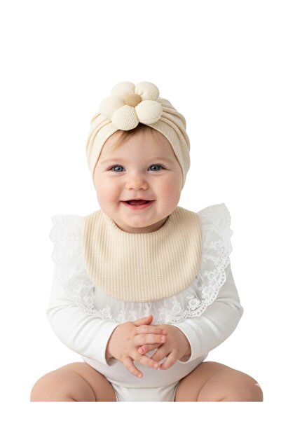 Babyqlo Baby Girl Flower Hat and Bib Set