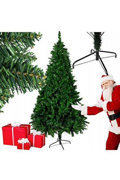 Ruhhy Brad artificial de Crăciun, cu aspect natural, 220 cm, verde dens + Suport