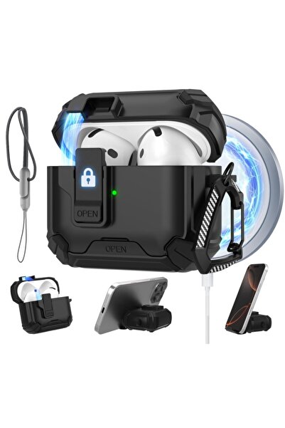 Choice8 For Airpods 4 Black for AirPods 4/for AirPods Pro 3 Case Automatic Lo...