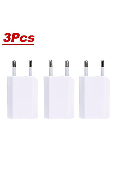 Choice4 3Pcs EU Plug White 1-5Pcs Universal EU Plug USB Charger 5V 1A Fast Ch...