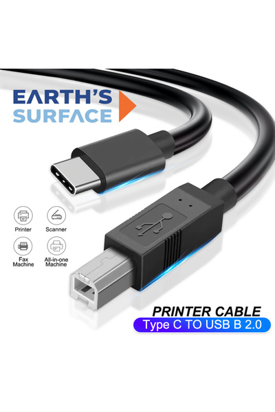 Choice4 2m USB C to Type B USB Type C to USB B 2.0 Printer Cable High Speed C...
