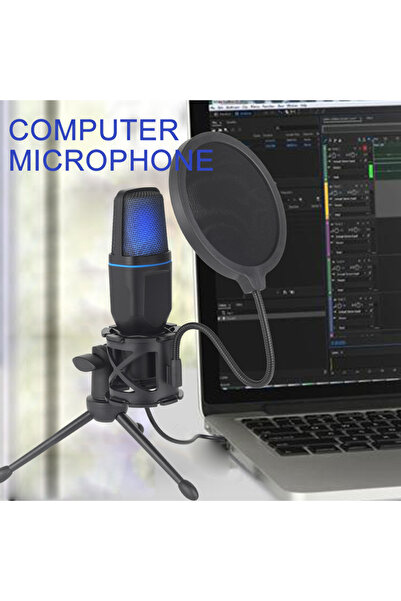 Choice black USB Microphone RGB Microfone Condensador Wire Gaming Mic for Pod...