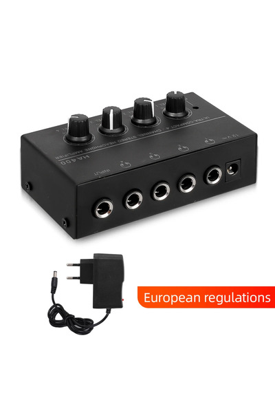 Choice1 VIKEFON Black EU Plug HA400 Mini Amplifier Headphone Amplifier 4 Chan...