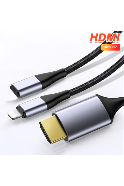 Choice black 4K/60Hz Lightning to HDMI HDTV Cable for iPhone 17 16 15 14 13 1...