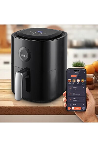 NO BRAND Friteuză fără ulei Smart Life Air Fryer Sj-400 4L 1300W + Aplicație