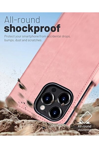 NO BRAND Husă din piele Ocase pentru iPhone 15 Pro Max, tip portofel cu supor...