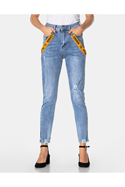 NO BRAND 1752 R S Blugi de damă skinny cu bretele